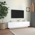 vidaXL TV skrinka s LED svetlami lesklá biela 160x35x40 cm