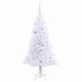 vidaXL Umelý vianočný stromček s 150 LED-i Biela 150 cm PVC a oceľ