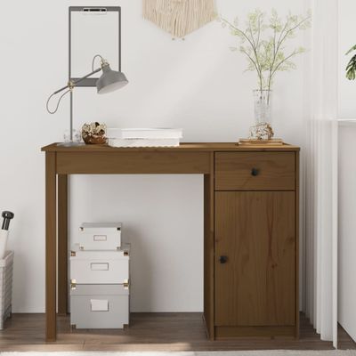 vidaXL Stolík medovo-hnedý 100x50x75 cm masívne borovicové drevo
