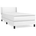 vidaXL Boxspring posteľ s matracom biela 90x200 cm umelá koža