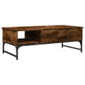 vidaXL Konferenčný stolík dymový dub 100x50x35 cm kompozit.drevo a kov