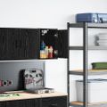 VidaXL Garážová nástenná skriňa Čierne spracované drevo