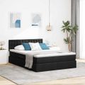 vidaXL Postel s úložným prostorem a matrací Čierna 140 x 190 cm Zamat