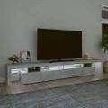 vidaXL TV skrinka s LED svetlami betónová sivá 260 x 36,5 x 40 cm