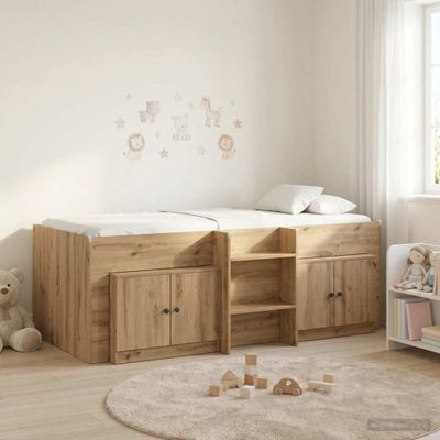 vidaXL Loftová posteľ s kabinetom 3 ks Dub artisan Kompozitné drevo