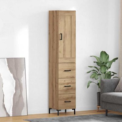 vidaXL Highboard Remeselný dub 34,5 x 34 x 180 cm Kompozitné drevo