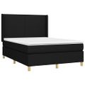 vidaXL Posteľ boxsping s matracom a LED čierna 140x190 cm látka