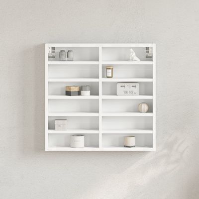 vidaXL Vitrína biela 60x8,5x58 cm kompozitné drevo