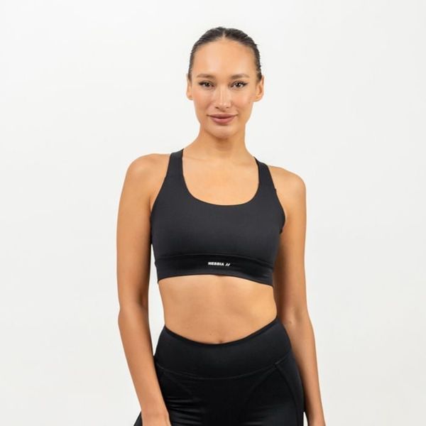 Športová podprsenka Racer Back Black - NEBBIA