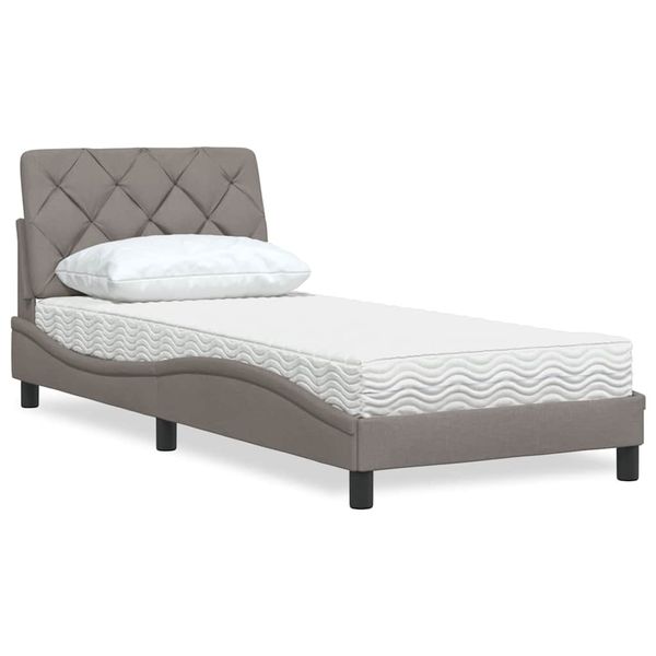 vidaXL Posteľ s matracom sivohnedá 80x200 cm látka