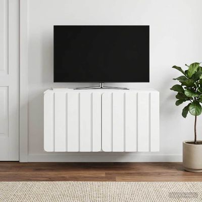 vidaXL Nástenná TV skrinka 59,5 x 41 x 30 cm Biela Kompozitné drevo
