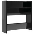 vidaXL Nástenné skrinky na topánky 4 ks, lesklé čierne 60x18x60 cm