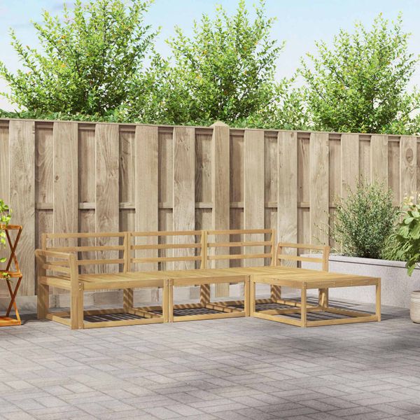 vidaXL Záhradná súprava gaučov 4 pcs Biela 254 x 162,5 x 73 cm