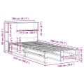 vidaXL Posteľ s knižnicou bez matraca biela 100x200cm masívne drevo