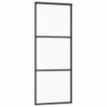 vidaXL Posuvné dvere s kovaním 76x205 cm ESG sklo a hliník