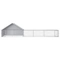 vidaXL Kurník so strechou a dvorom 2 ks Strieborná 8 x 2 x 1,9 m