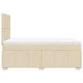 vidaXL Boxspring posteľ s matracom krémová 120x190 cm látka