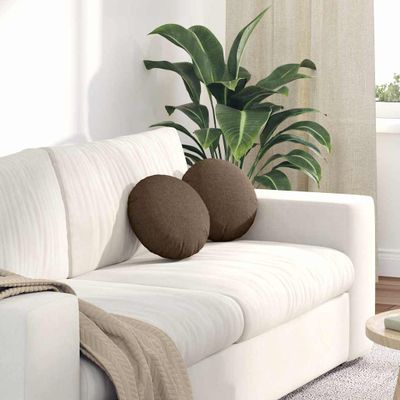 vidaXL Vankúše na sedenie 2 pcs Hnedá Ø30 x 13 cm látka