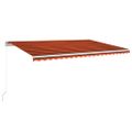 vidaXL Ručne zaťahovacia markíza s LED 500x300 cm oranžovo-hnedá