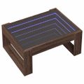 vidaXL Konferenčný stolík s nekonečnými LED hnedý dub 70x53x30 cm