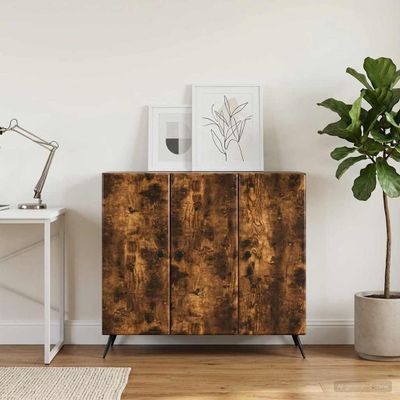 vidaXL Servírovacia skriňa Dymový dub 89 x 34,5 x 80 cm