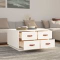 vidaXL Konferenčný stolík biely 80x80x45 cm borovicový masív
