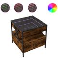 vidaXL Konferenčný stolík s nekonečnými LED dymový dub 50x50x51 cm