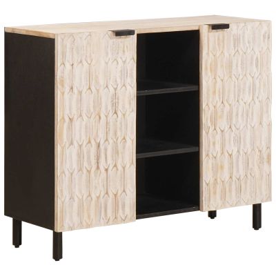 vidaXL Servírovacia skriňa Biele umývanie dokončenie 90 x 33 x 75 cm