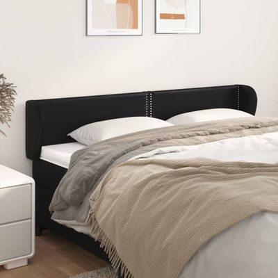 vidaXL Čelo postele so záhybmi čierne 183x23x78/88 cm umelá koža