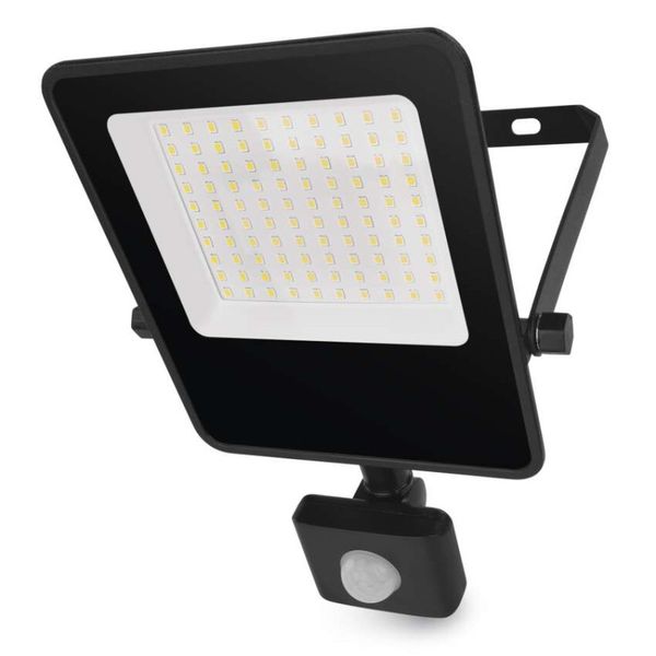 LED reflektor VISIO s pohybovým čidlom, 50 W, neutrálna biela, čierný