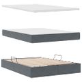 vidaXL Postel s úložným prostorem a matrací Tmavo šedá 140 x 190 cm