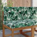 vidaXL Vankúš na vonkajšiu pohovku Polyester Vzor s listami 60 x 60 cm