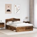 vidaXL Rám postele Staré drevo 150 x 200 cm Masívne borovicové drevo
