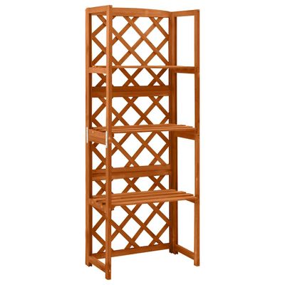 vidaXL Mriežka na rastliny z jedľového dreva s poličkami 55x30x140 cm