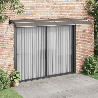 vidaXL Strieška na dvere čierna 350x100 cm polykarbonát