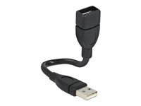 Predlžovacia šnúra USB - USB (F) na USB (M) - 15 cm - čierna