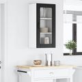 vidaXL Nástenný sklenený kabinet PORTO Čierna 40 x 31 x 80 cm
