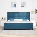 vidaXL Posteľ s pružinovým rámom Tmavomodrá 200 x 200 cm Zamat