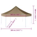 vidaXL Šesťhranný skladací prístrešok 3,6x3,1m sivohnedý 220 g/m²
