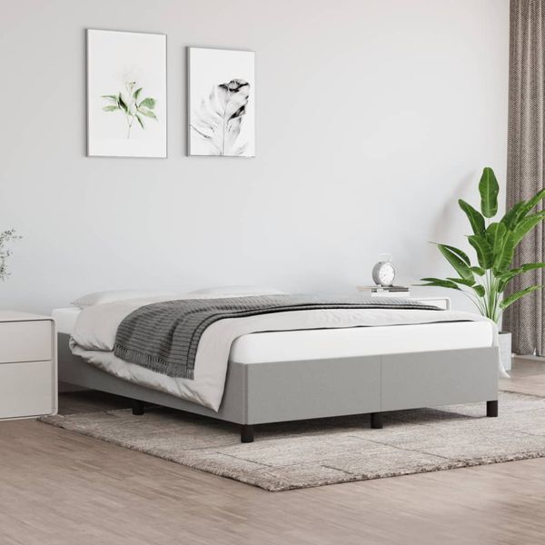 vidaXL Posteľ bez matraca bledosivý 140x200 cm látka