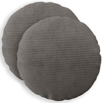 vidaXL Poťah na podložku 2 pcs HEERLEN Tmavosivá Ø 60 cm manšestr