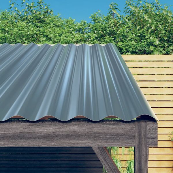 vidaXL Strešné panely 36 ks pozinkovaná oceľ sivá 60x36 cm