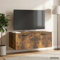 vidaXL Nástenná TV skrinka Nástenný Dymový dub 78,5 x 41 x 30 cm