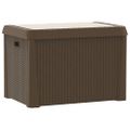 vidaXL Záhradný úložný box s podsedákom hnedý 125 l PP