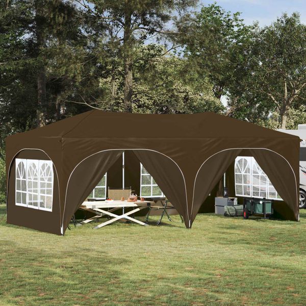vidaXL Prístrešok na párty 575 x 288 x 245 cm Sivohnedá