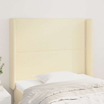 vidaXL Čelo postele so záhybmi krémový 93x16x118/128 cm umelá koža