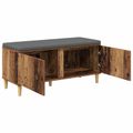 vidaXL Predsieňová lavica s vankúšom Staré drevo 100 x 38 x 46 cm