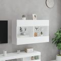 vidaXL TV nástenná skrinka s LED svetlami biela 98,5x30x60,5 cm