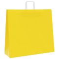 vidaXL Papierové tašky 250 ks s rúčkami, žlté, 54x15x49 cm