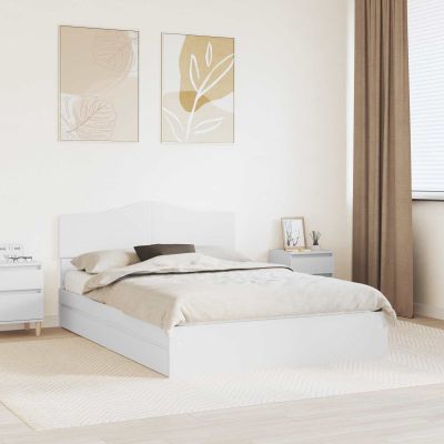 vidaXL Úložná posteľ so zásuvkou Biela 140 x 190 cm Kompozitné drevo